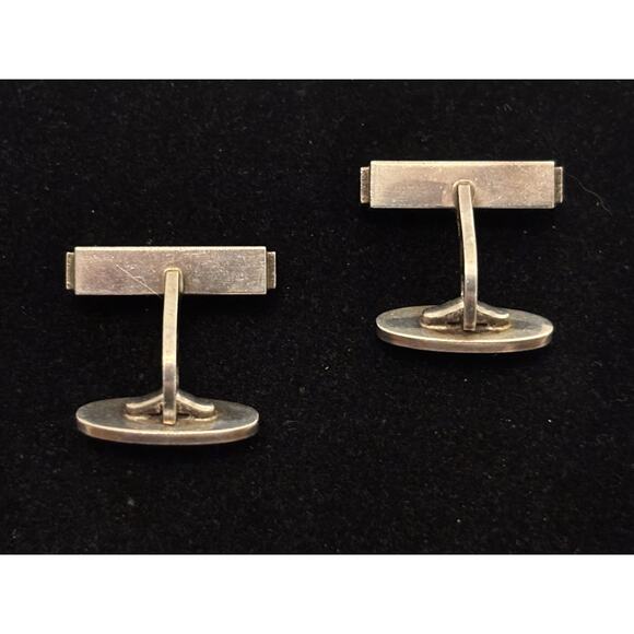 Vintage Georg Jensen Sterling Mid Century Modern Geometric Cufflinks #95 - Picture 6 of 7